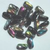 25 13mm Twisted Ovals - Black Vitrail